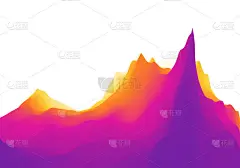 有山脉和阳光的景观。日出。多山的地形。抽象的背景。矢量插图。