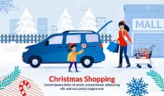 购物中心,商店,女儿,家庭,汽车,母亲,食品,雪