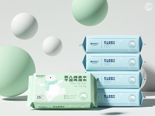 日化用品家用湿纸巾抽纸婴儿纸巾湿巾品牌包装设计