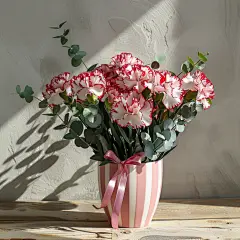 粉色康乃馨花朵素材图AI图