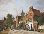 Adrianus Eversen (1818-1897) | Cityscapes painter : Dutch painter Adrianus Eversen portrayed the typical 19th century Dutch atmosphere in his work. As a member of Arti et Amicitiae he belonged to the so