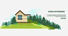 手绘山中别墅矢量图 设计图片 免费下载 页面网页 平面电商 创意素材