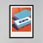 Personalised wall art / Create your own art / Custom retro mixtape poster / Modern design for 80s or 90s music lover / A3 A2 fine art print : Soundtrack a moment or add a message to someone special and create your own art with this custom retro mixtape po