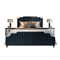 高端定制现代美式卧室实木成人床 后现代简约布艺1.8米双人床婚床-淘宝网