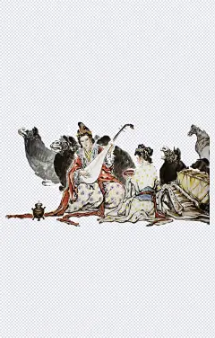 昭君出塞|昭君,骆驼,仕女,传统文化,古画,中国画,&nbsp;弹琵琶,&nbsp;四大美人,卡通元素,手绘/卡通