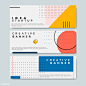 Set of minimal Memphis design start-up banner vector