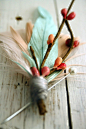 boutonniere @Aubrey Godden Godden TeGrotenhuis-I love the feathers...