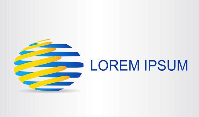 黄蓝双色曲面logo