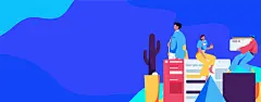 运营插画 | 图源免费EPS文件 |Flat vector illustration of business people operating work scene
