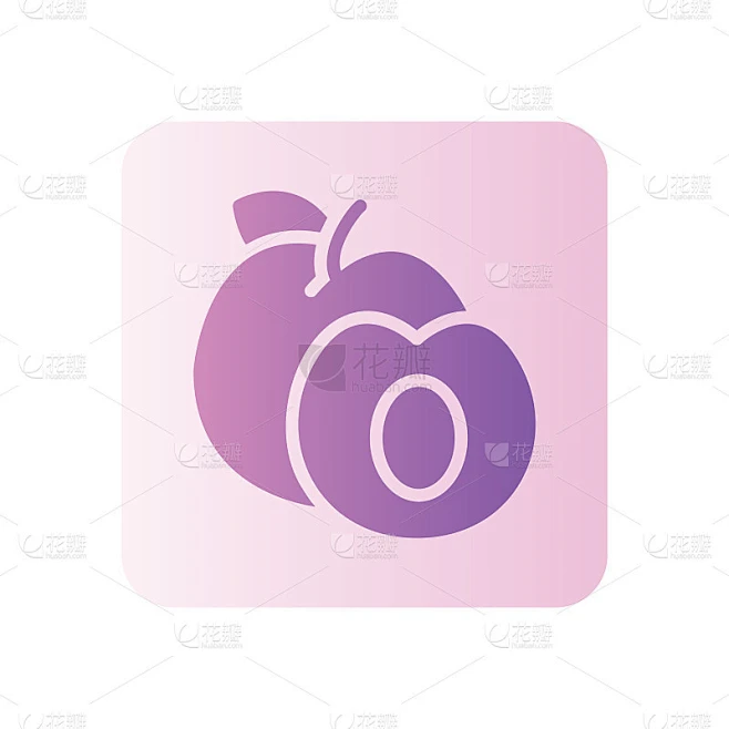 杏色渐变图标孤立在白色背景素材-花瓣网