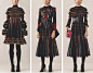 #绘画参考# 服装·皮革·材质·蕾丝·印花·刺绣
Alexander McQueen Pre-Fall 2018 Collection ​​​​