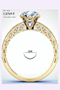 Yellow Gold Pave Diamond Engagement Ring 1509