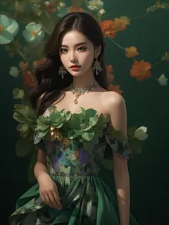 AI夏季连衣裙礼服插画设定素材 人物服装设计参考 游戏美术资源-淘宝网