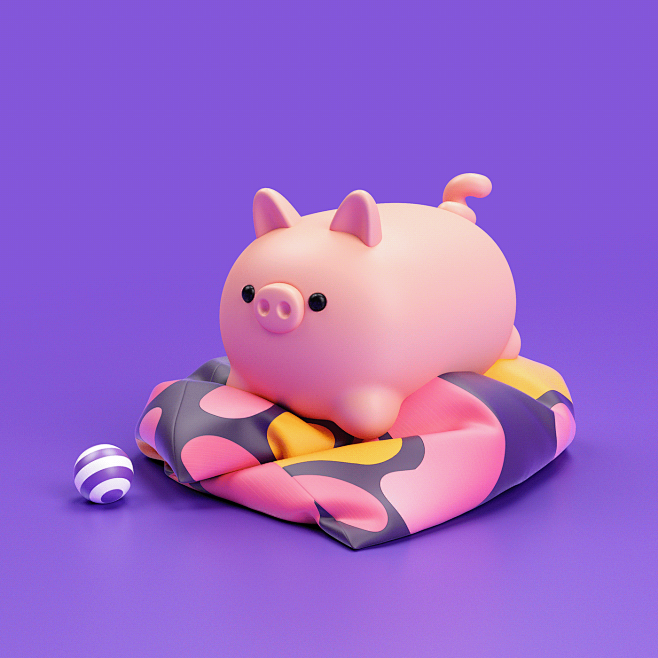 小猪#萌萌的#储钱罐#3d