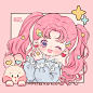 cr.小红书@小跳蚤_230131_可爱 女生 Q版 插画 头像