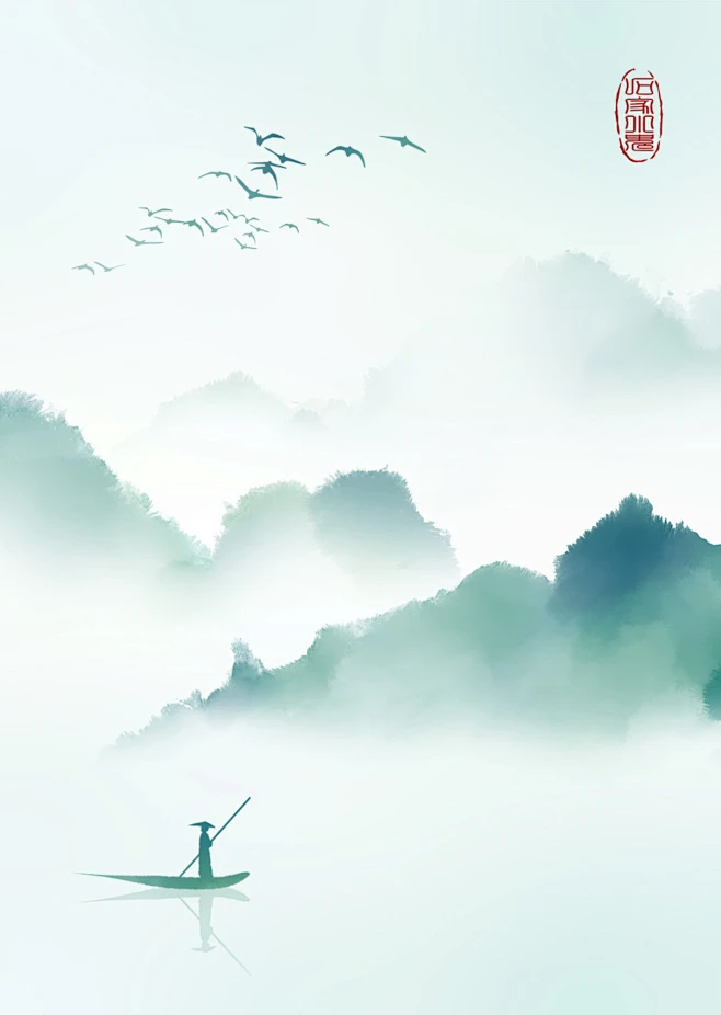 中式禅意山水画_石家小鬼__插画师作品_涂鸦王国gracg.com-花瓣网