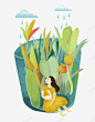 卡通插画花盆女孩高清素材 下雨 卡通 卡通插画花盆女孩 女孩 插画 盆栽 花盆 谷雨 元素 免抠png 设计图片 免费下载 页面网页 平面电商 创意素材