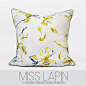 MISS LAPIN北欧极简样板房沙发靠包靠垫抱枕/芥末黄花卉印花方枕-淘宝网