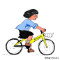 隐身少女Alice--生活有趣点儿 骑车 共享单车 骑自行车 小黄车 ofo 动图 gif 练习 逐帧 手绘 插画 可爱 女孩