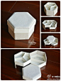 #手工布盒#素麻系列--旋转六边形收纳盒 {老外婆布盒材料包样品}