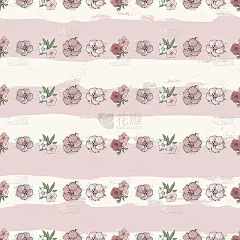 向量无缝模式。白粉色背景上的奇异花朵。花卉艺术。手绘时尚插画