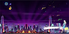 15周年庆海报背景模板高清素材 夜景 免费下载 页面网页 平面电商 创意素材