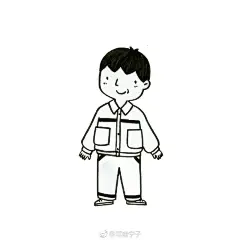 九个萌萌哒黑白简笔画小人物画像~图中哪个比较像你？？ ​作者：邓瑞宁子绘手帐 ​​​​
