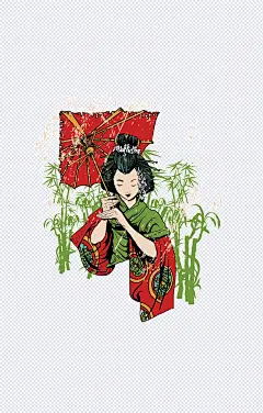 日本古装美女|人物元素,日本元素,美女,png,卡通,手绘,插画,场景元素,设计元素