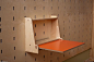 plywood folding wall desk with storage: 