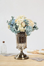 #东西春季换新#欧式古典玻璃花瓶花器 家居客厅西餐桌装饰花盒软装摆设花艺D45的图片