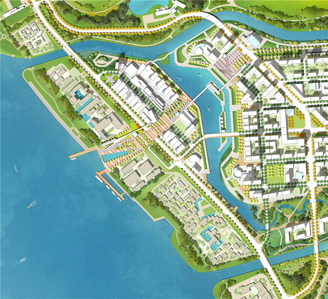 设计意向图库|园林景观学习网 - 景观规划意向图彩平方案薄荷想想009