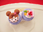 手工-可爱奶油水果蛋糕 隐形眼镜盒／双联盒 小粉紫