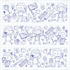 的孩子。学校和幼儿园。创造力和教育。音乐。探索。科学。的想象力。玩和学习。烹饪。唱歌。阅读。不同的爱