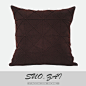 现代极简 样板房设计软装 抱枕 靠包 深咖啡色立体几何形毛呢方枕-淘宝网