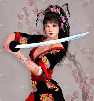 拿着剑的武士女孩