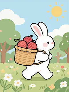 荔枝采摘田园插画