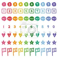 手描きの数字アイコン  / number icon #yestone# #邑石网# #涂鸦#