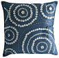 Midnight Moon Blue Silk Throw Pillow Cover, 24x24 contemporary-bed-pillows@北坤人素材