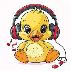可爱卡通鸭子素材图AI图