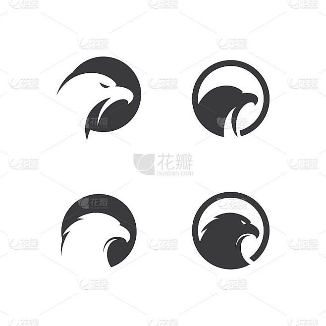 鹰标志矢量，创意鹰图标模板插图素材-花瓣网