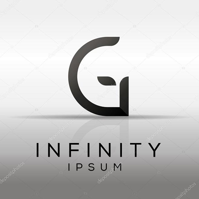 优雅的最小字母符号字母g字母标志设计矢量图