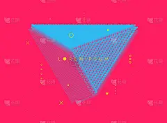 抽象几何多边形形状。分子的网格。3d技术风格与粒子。矢量插图。未来的连接结构。