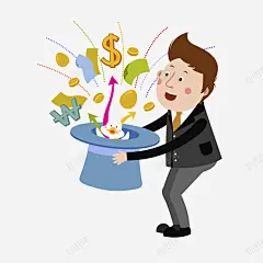 卡通人物变魔术图高清素材 帅气 免费下载 页面网页 平面电商 创意素材 png素材