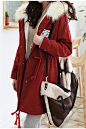加厚棉衣2012冬装新款女装韩版羊羔毛绒加大码中长款保暖棉服外套 #时尚#