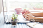 Woman's hands at the laptop