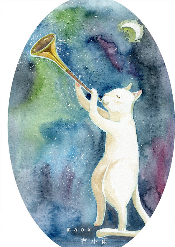 冇小雨的插画唢呐