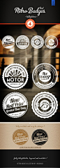 4 Retro Badges | Freshideas  from http://graphicriver.net/  where you can purchase other graphic design art, ideas, templates and more...: 