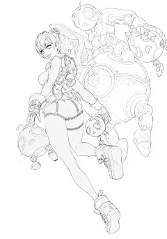 #中国风线稿# #线稿原画# #黑白稿练习#