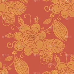 绘画插图,四方连续纹样,花,背景,抽象,矢量,手,多色的,花,绘制