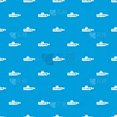 式样,潜水艇,蓝色,血管,水下,几何形状,白色,可爱的,在下面,重复